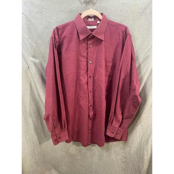 Adolfo Button Up Shirt Adult XL 17 17 1/2 34/35 Red Long Sleeve Mens.‎ - Picture 1 of 8